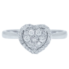 0.31ct 14k White Gold Diamond Heart Ring