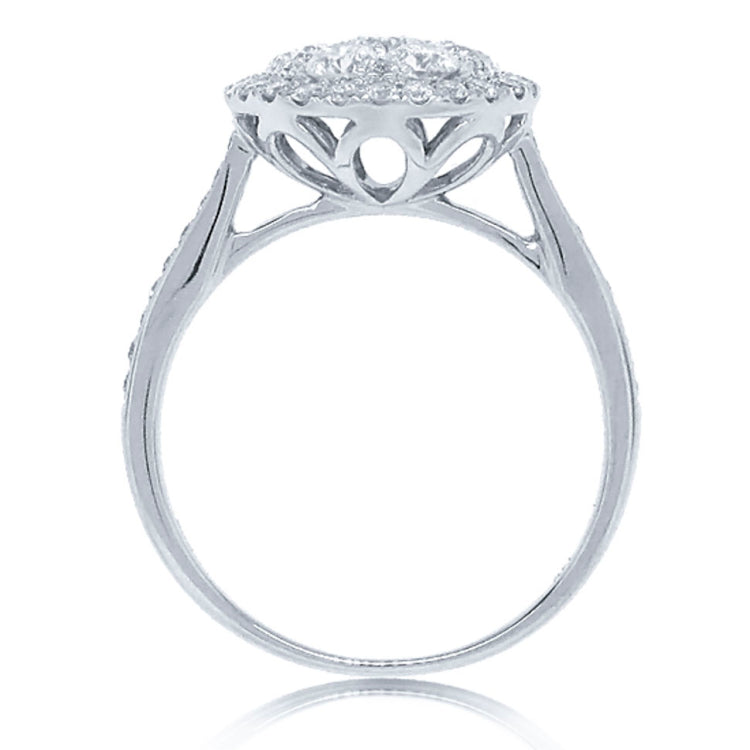 1.05ct 14k White Gold Diamond Cluster Lady's Ring
