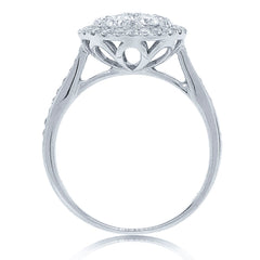 1.05ct 14k White Gold Diamond Cluster Lady's Ring