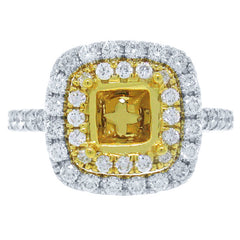 0.73ct 18k Two-tone Gold Diamond Semi-mount Ring
