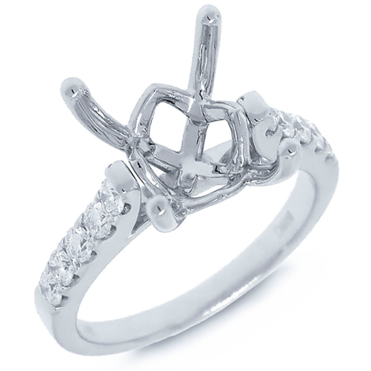 0.43ct 14k White Gold Diamond Semi-mount Ring