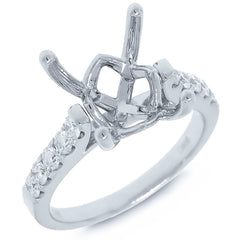 0.43ct 14k White Gold Diamond Semi-mount Ring
