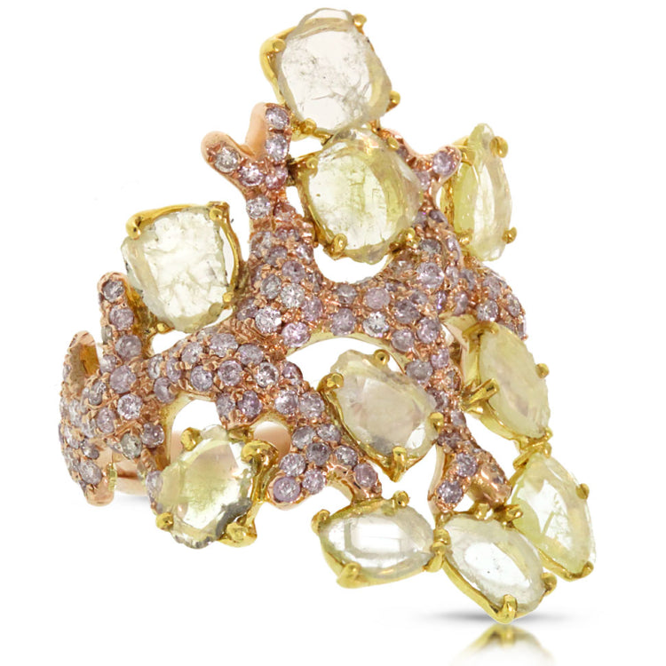 2.73ct 18k Rose Gold Fancy Color Diamond Ring