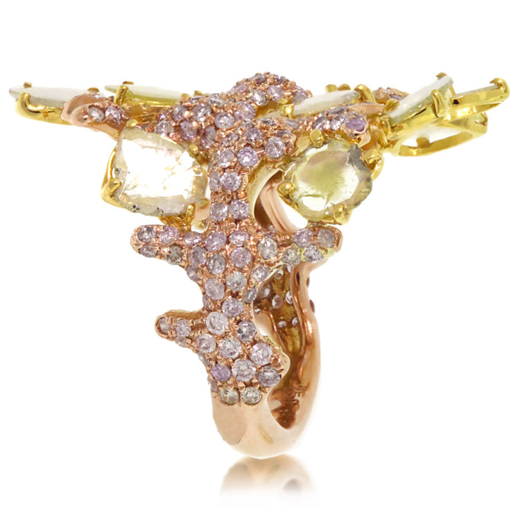 2.73ct 18k Rose Gold Fancy Color Diamond Ring