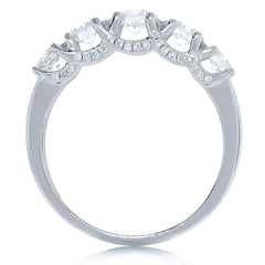 1.08ct 14k White Gold Diamond Lady's 5 Stone Ring
