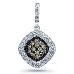 0.40ct 14k White Gold White & Champagne Diamond Pendant