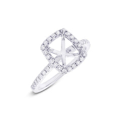 0.38ct 14k White Gold Diamond Semi-mount Ring