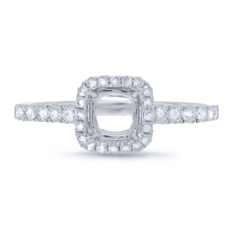 0.37ct 14k White Gold Diamond Semi-mount Ring