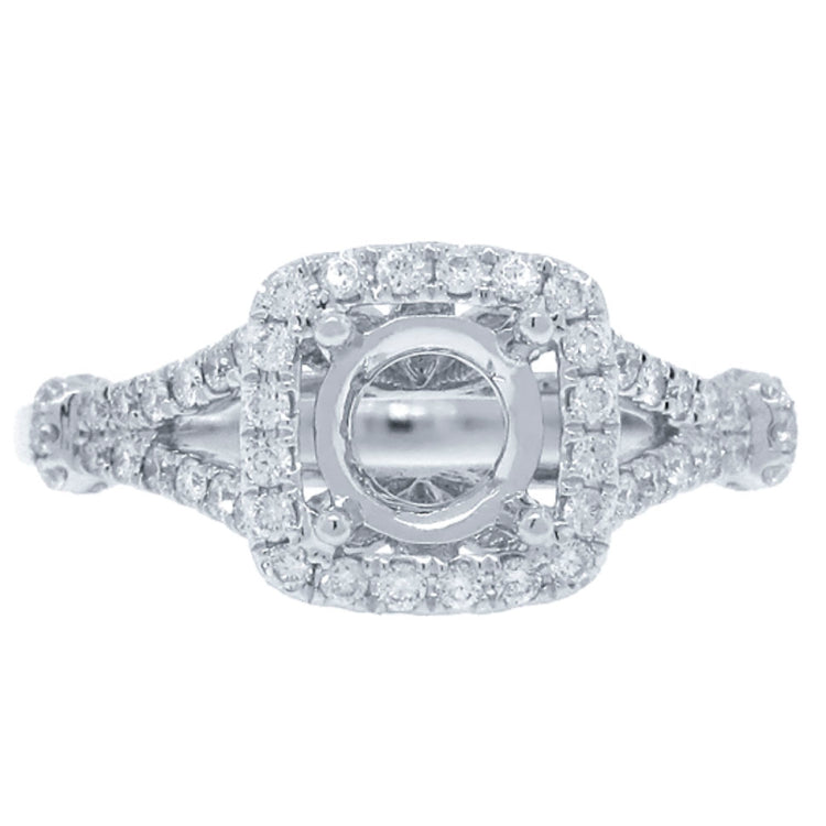 0.35ct 14k White Gold Diamond Semi-mount Ring