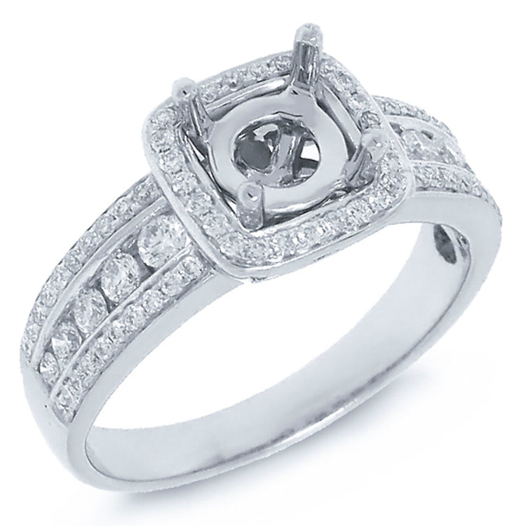 0.52ct 14k White Gold Diamond Semi-mount Ring