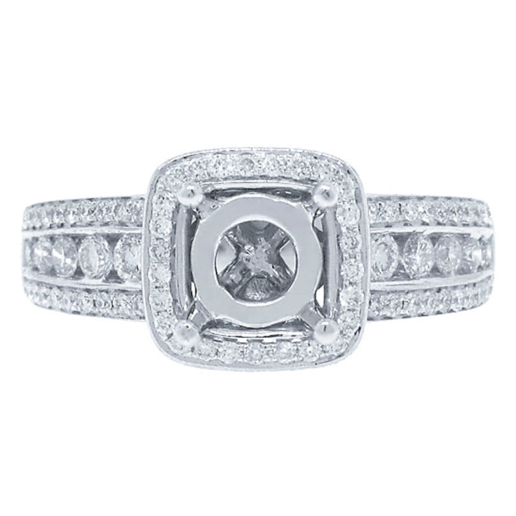 0.52ct 14k White Gold Diamond Semi-mount Ring