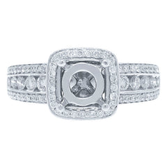 0.52ct 14k White Gold Diamond Semi-mount Ring