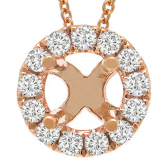 0.20ct 14k Rose Gold Diamond Semi-mount Pendant