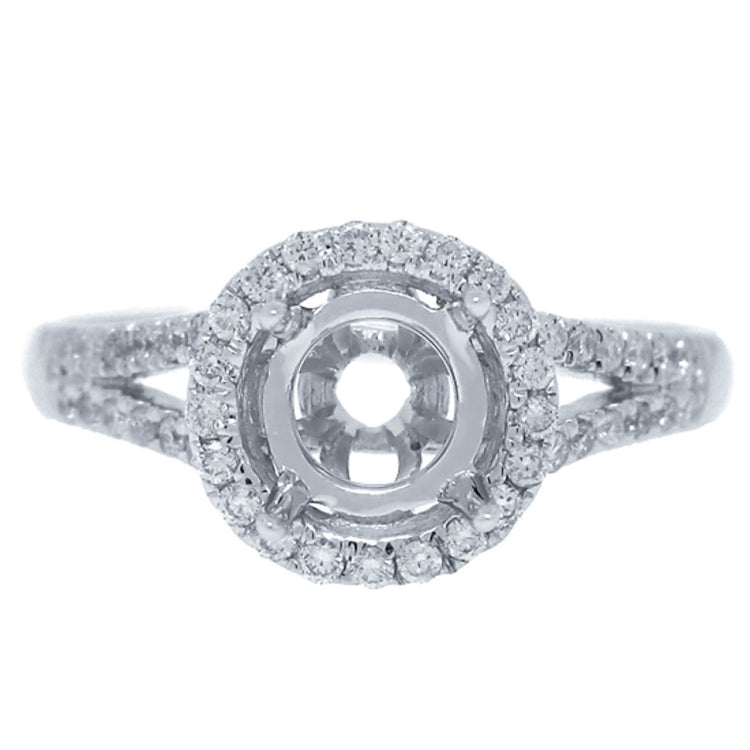 0.30ct 14k White Gold Diamond Semi-mount Ring