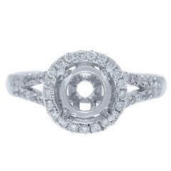 0.30ct 14k White Gold Diamond Semi-mount Ring