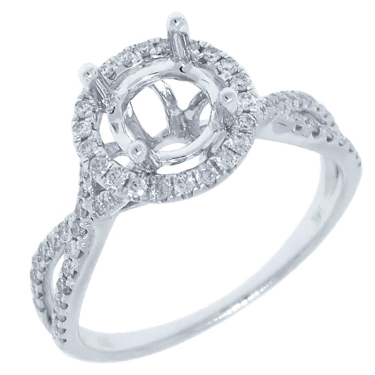 0.36ct 14k White Gold Diamond Semi-mount Ring