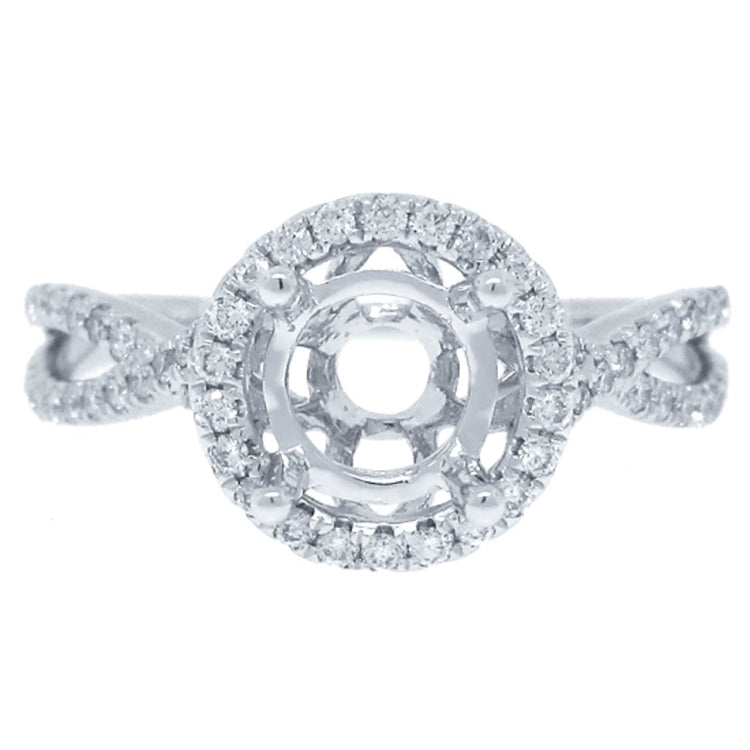 0.36ct 14k White Gold Diamond Semi-mount Ring