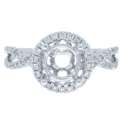 0.36ct 14k White Gold Diamond Semi-mount Ring