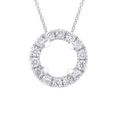 0.10ct 14k White Gold Diamond Semi-mount Pendant