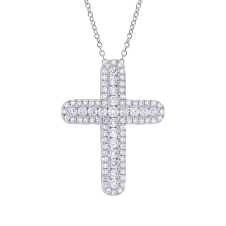 1.50ct 14k White Gold Diamond Cross Necklace