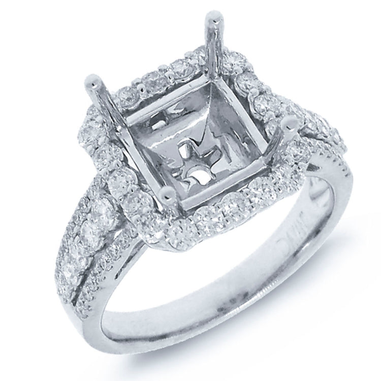 1.00ct 14k White Gold Diamond Semi-mount Ring