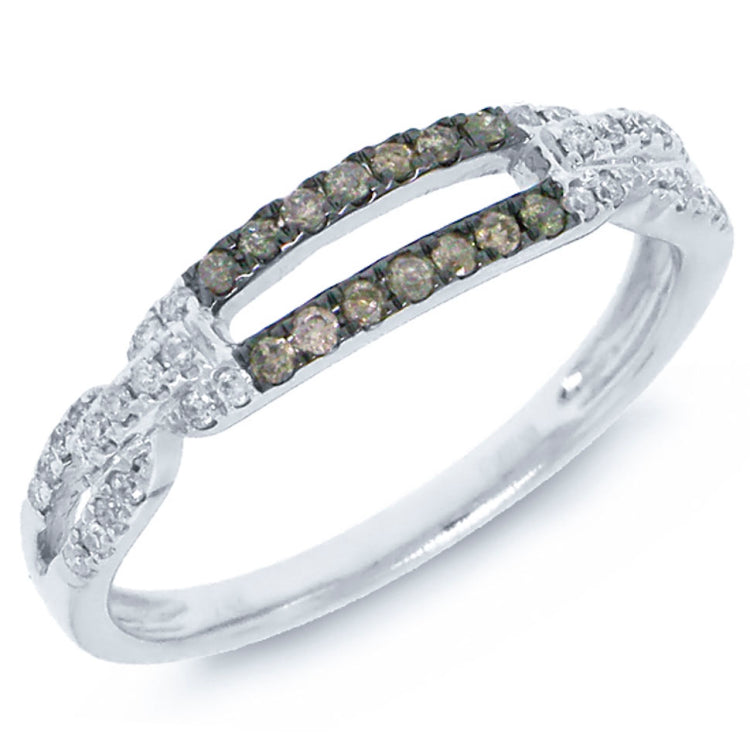 0.23ct 14k White Gold White & Champagne Diamond Lady's Ring