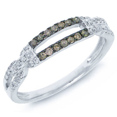 0.23ct 14k White Gold White & Champagne Diamond Lady's Ring