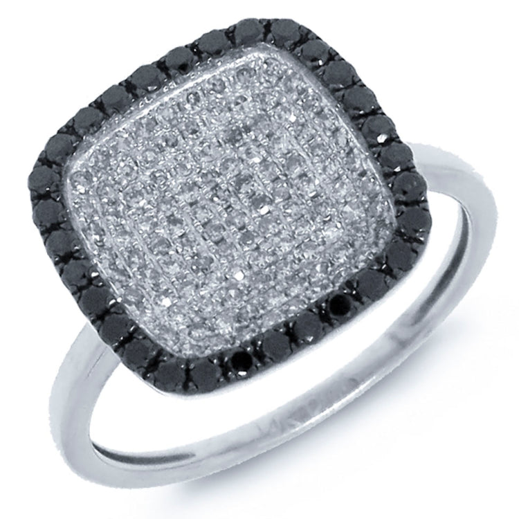 0.60ct 14k White Gold Black & White Diamond Ring