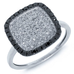 0.60ct 14k White Gold Black & White Diamond Ring