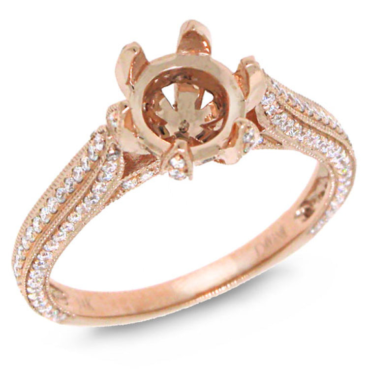 0.46ct 14k Rose Gold Diamond Semi-mount Ring