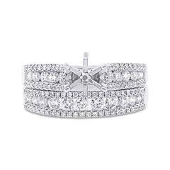 1.20ct 14k White Gold Diamond Semi-mount Ring 2-pc for 1.00ct Center