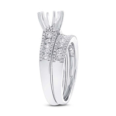 1.20ct 14k White Gold Diamond Semi-mount Ring 2-pc for 1.00ct Center