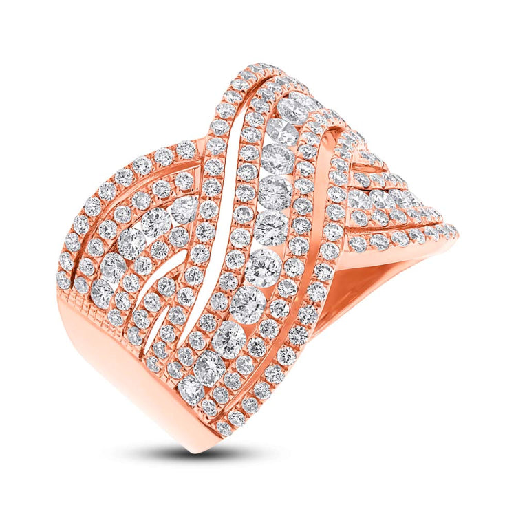 1.89ct 14k Rose Gold Diamond Lady's Ring