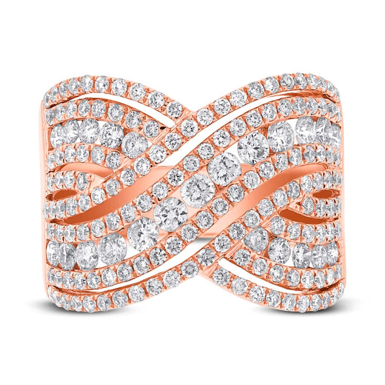 1.89ct 14k Rose Gold Diamond Lady's Ring