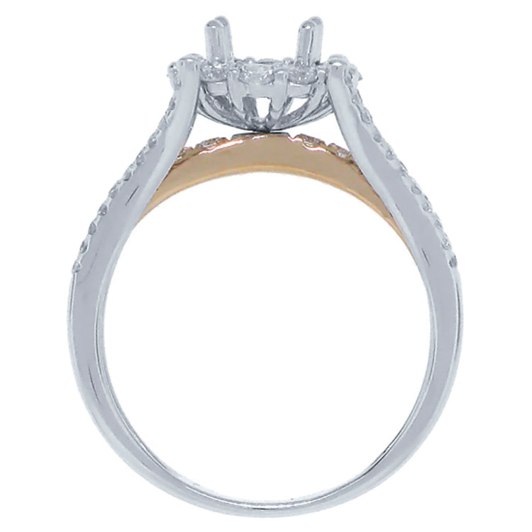 0.94ct 14k Two-tone Rose Gold Diamond Semi-mount Ring
