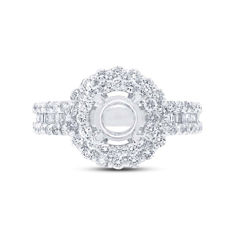 1.00ct 18k White Gold Diamond Semi-Mount Ring