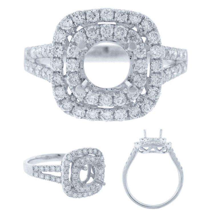 0.90ct 14k White Gold Diamond Semi-mount Ring
