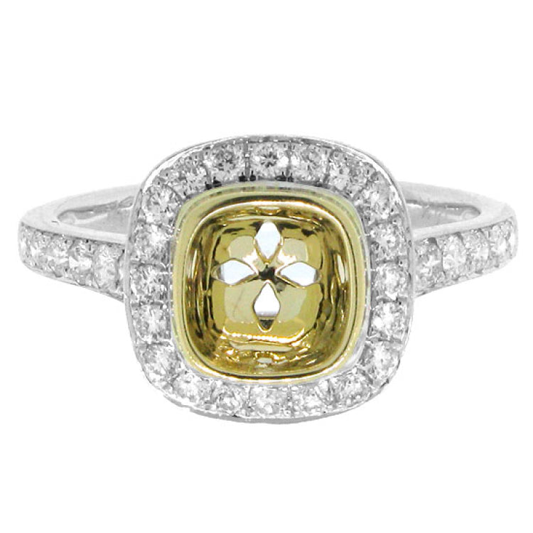 0.50ct 14k Two-tone Gold Diamond Semi-mount Ring