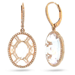 0.38ct Diamond & 13.98ct White Topaz 14k Rose Gold Earring
