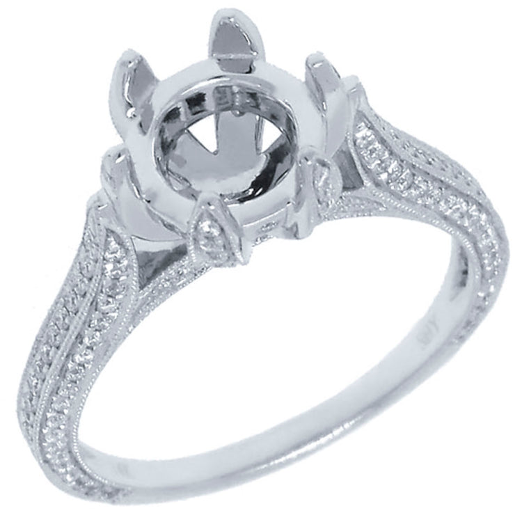 0.48ct 14k White Gold Diamond Semi-mount Ring