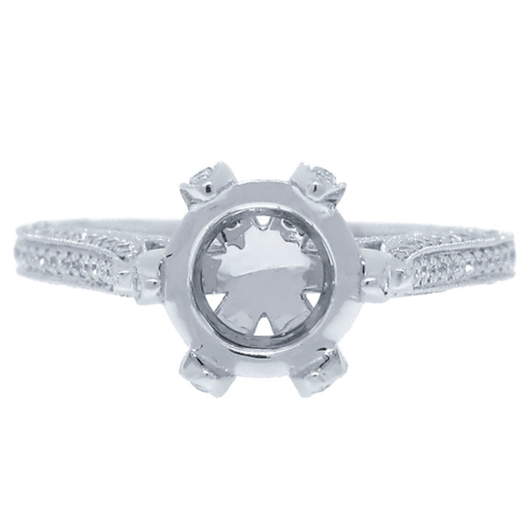 0.48ct 14k White Gold Diamond Semi-mount Ring
