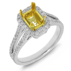 0.63ct 14k Two-tone Gold Diamond Semi-mount Ring