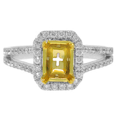0.63ct 14k Two-tone Gold Diamond Semi-mount Ring