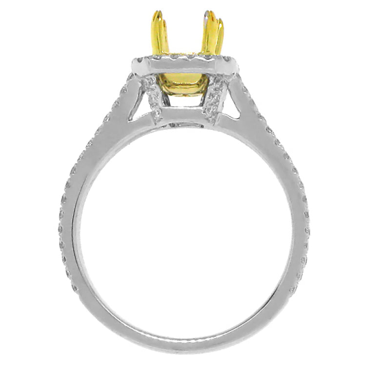 0.63ct 14k Two-tone Gold Diamond Semi-mount Ring