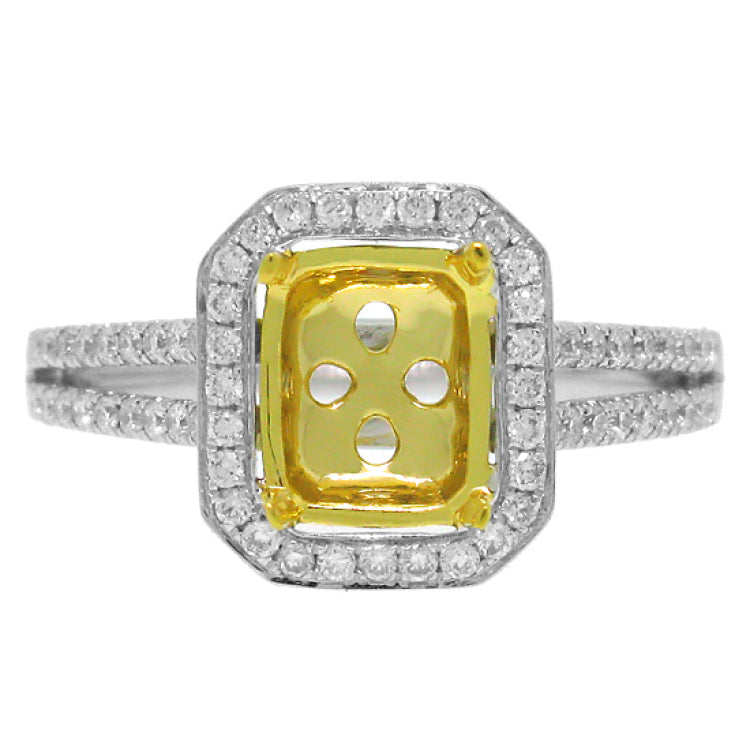 0.36ct 14k Two-tone Gold Diamond Semi-mount Ring