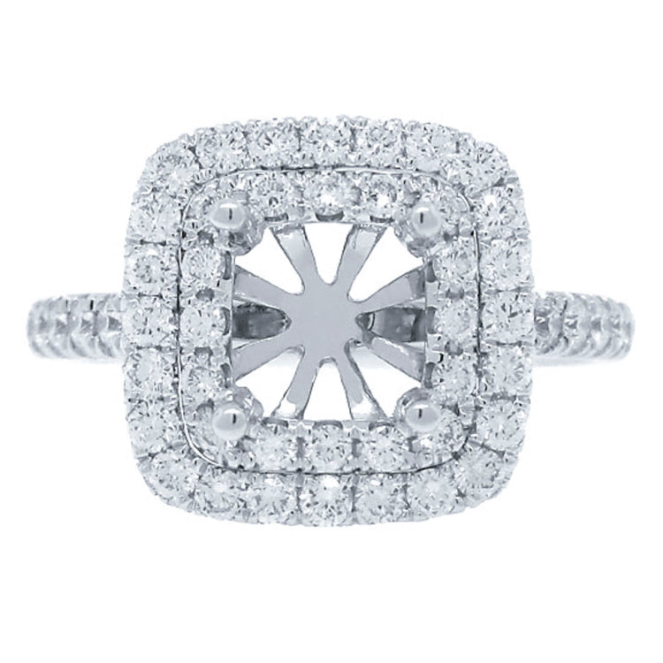 0.82ct 18k White Gold Diamond Semi-mount Ring