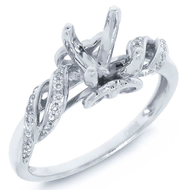 0.16ct 14k White Gold Diamond Semi-mount Ring