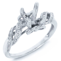 0.16ct 14k White Gold Diamond Semi-mount Ring