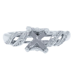 0.16ct 14k White Gold Diamond Semi-mount Ring