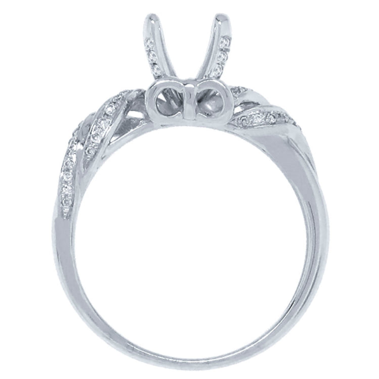 0.16ct 14k White Gold Diamond Semi-mount Ring